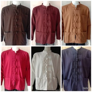 เสื้อพื้นเมืองชาย เสื้อคอจีนแขนยาวกระดุม10เม็ด [ใส่โค้ด HFNY22 ลดทันที 50.-]