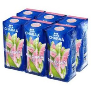 ชบา น้ำฝรั่งสีชมพู30% ขนาด 180ml ยกแพ็ค 6กล่อง CHABAA PINK GUAVA JUICE