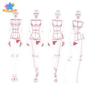 Pretty ชุดไม้บรรทัด แม่แบบวาดภาพ แฟชั่น สําหรับวาดภาพ ออกแบบแฟชั่น