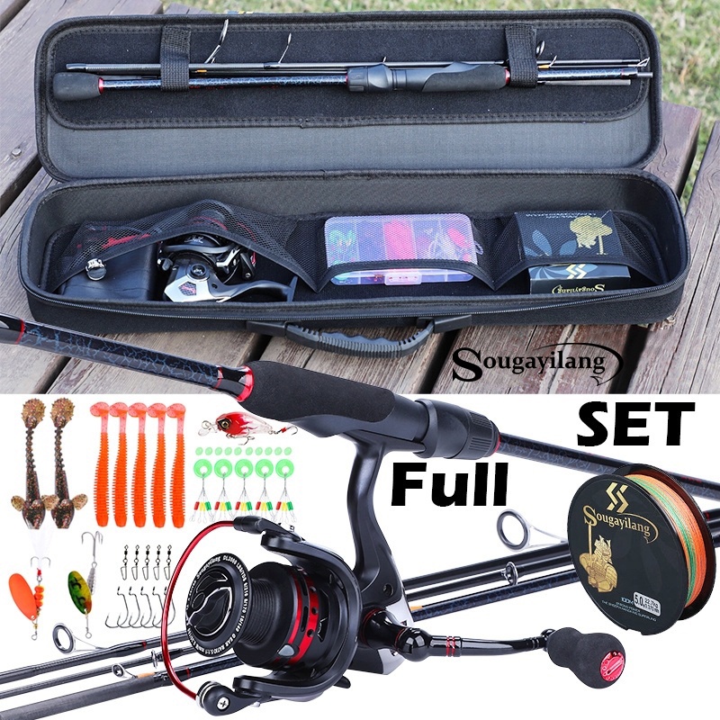 Sougayilang 1.82.4m Portable CarbonFishing Rod and 131BB Spinning