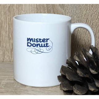 แก้วกาแฟเซรามิค mister Donut  Japan โลโก้สีน้ำเงิน