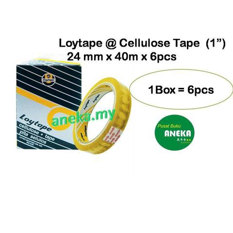 Loytape @ เทปเซลลูโลส 1" (24MM)1KTK -6PCS