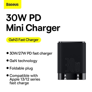 หัวชาร์จเร็ว Baseus GaN3 หัวชาร์จ 30W Type-C Fast Charger QC3.0 PD3.0 PPS Adapter สำหรับโทรศัพท์มือถือ แท็บเล็ต