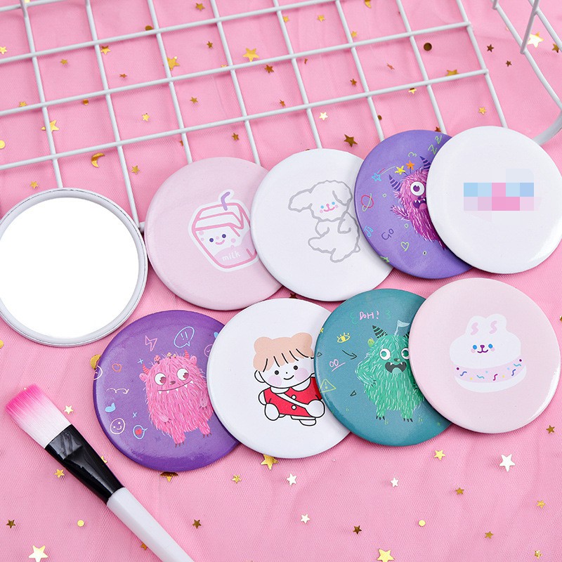 😊 พร้อมส่งด่วน กระจกแบบพกพา ลายน่ารัก น่าใช้ น้ำหนักเบา กระจกกลม กระจกเล็ก ♥️ รุ่นขายดี ♥️ กระจกแต่งหน้า ส่งคละสี😊