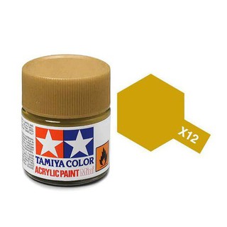 สีสูตรน้ำทามิย่า Tamiya Acrylic X12 Gold Leaf 10ml