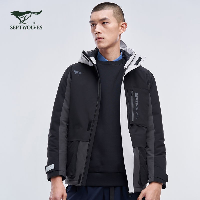 [ขายด่วน] Septwolves Down Jacket 2020 ฤดูหนาวใหม่ผู้ชายหนาสั้น Hooded