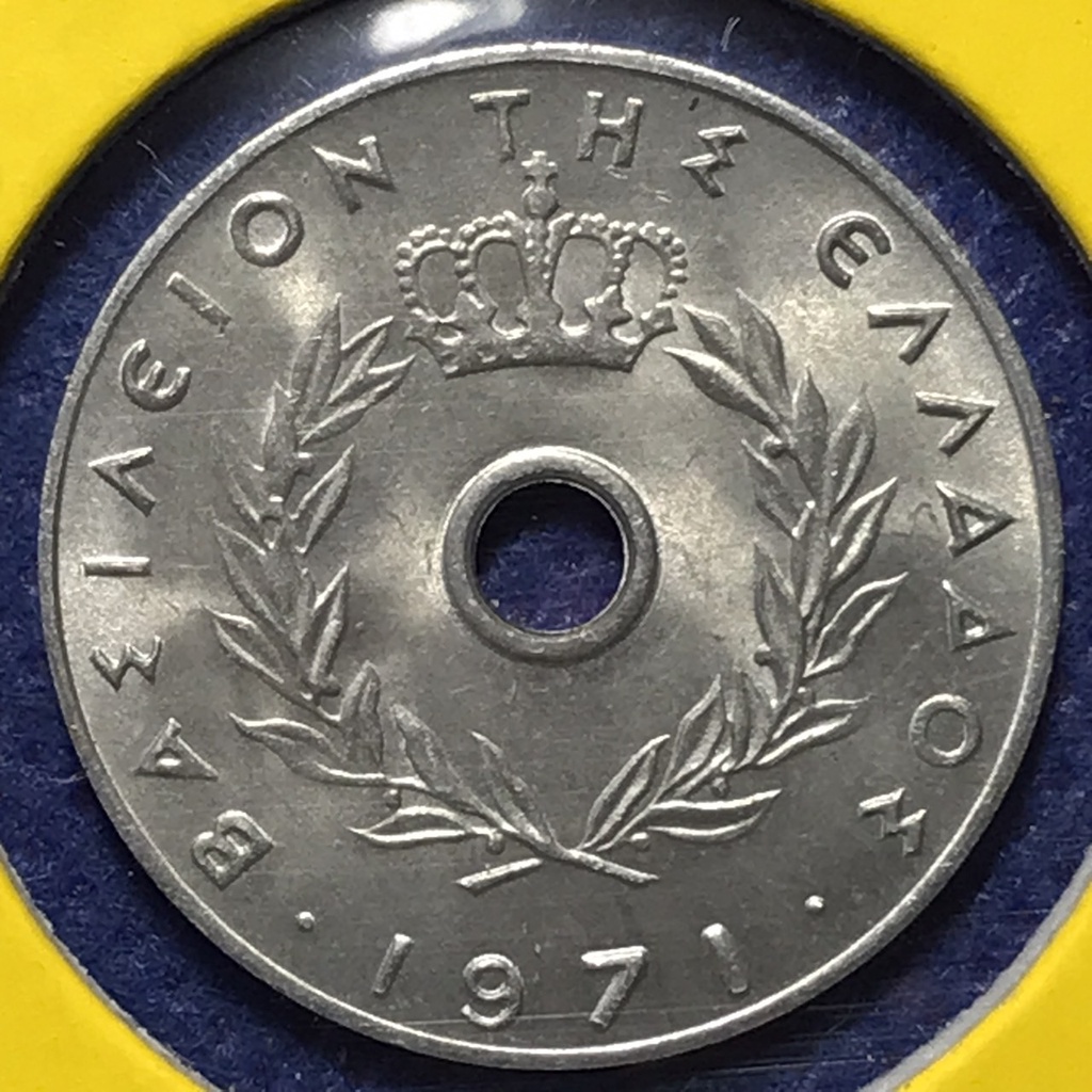 No.60632 ปี1971 กรีซ 10 LEPTA UNC เหรียญสะสม เหรียญต่างประเทศ เหรียญเก่า หายาก ราคาถูก