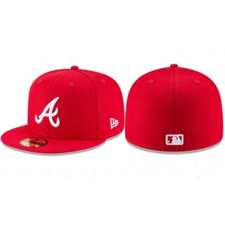 หมวกแก๊ป ผ้าฝ้าย ปักลายตัวอักษร MLB Atlanta Braves สําหรับผู้ชาย และผู้หญิง 4JEY