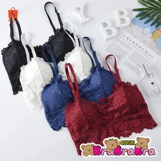 [ส่งจากไทย] 𝑩𝒓𝒂𝑩𝒓𝒂𝑩𝒓𝒂 #bra-029 สายเดี่ยวลูกไม้ ฟองน้ำถอดได้