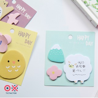 Post it - Happy Day - Sticky Note กระดาษโน้ต สัตว์หรรษา