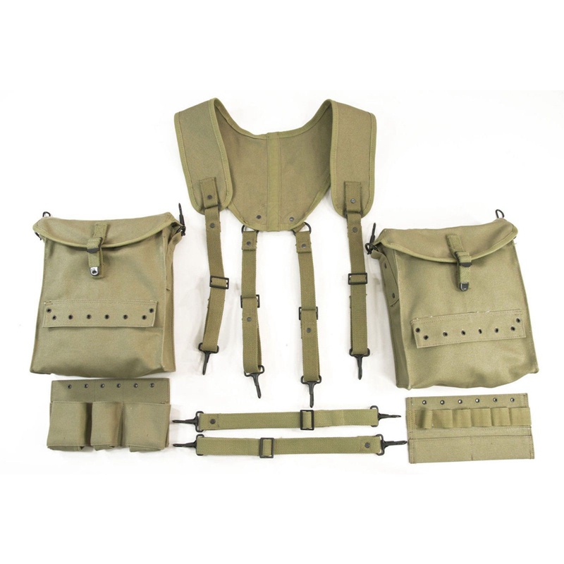 WW2 US Army Combat Medic Equipment SET Field Kit Suspenders Pouches Bag