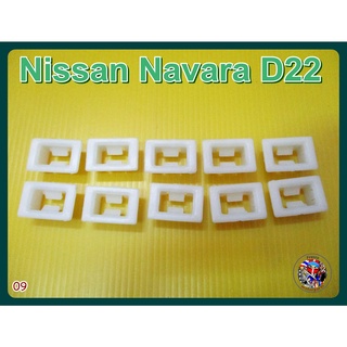 กิ๊บลีอคหน้ากระจัง สีขาว  (09) - Nissan Navara D22 Front Fender Clip Lock Set 10Pcs.