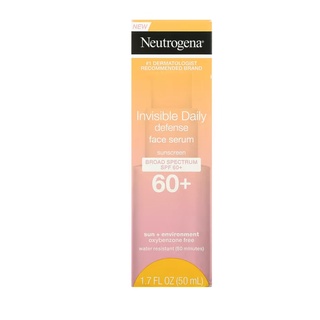 Neutrogena, Invisible Daily Defense Sunscreen Face Serum SPF 60+ 1.7 fl oz(50ml)