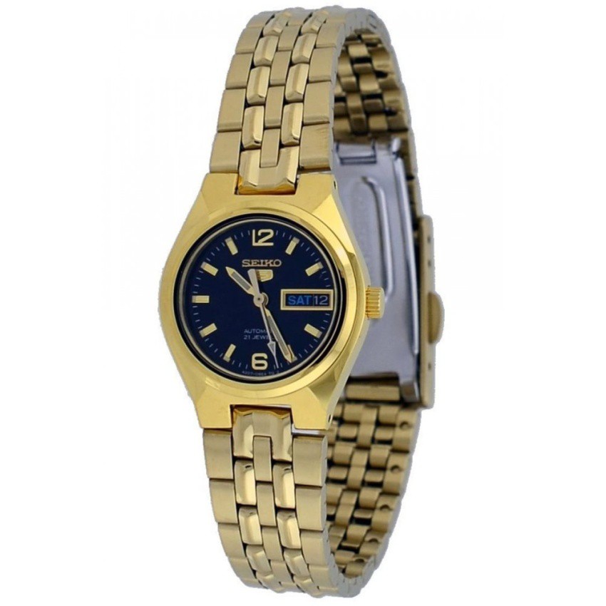 Seiko 5 Sport Automatic นาฬิกาข้อมือผู้หญิง สายสแตนเลสรุ่นSYMK38K1-Black/Gold