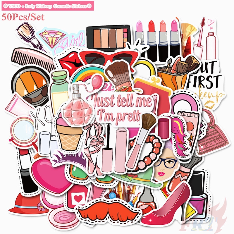 ❉ VSCO - Lady Makeup Cosmetic สติ๊กเกอร์ ❉ 50Pcs/Set Waterproof DIY Mixed Decals Doodle สติ๊กเกอร์
