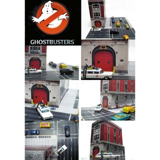 โมเดลกระดาษตึก Ghostbusters Diorama ขนาดฐานขิ้นงาน กว้าง 40 ซ.ม.ยาว 56 ซ.ม.