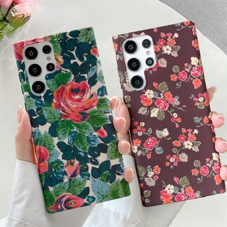 เคสโทรศัพท์มือถือ ซิลิโคนนิ่ม ลายดอกไม้ ใบไม้ สไตล์เรโทร สําหรับ Samsung Galaxy A52 A53 A33 A32 A22