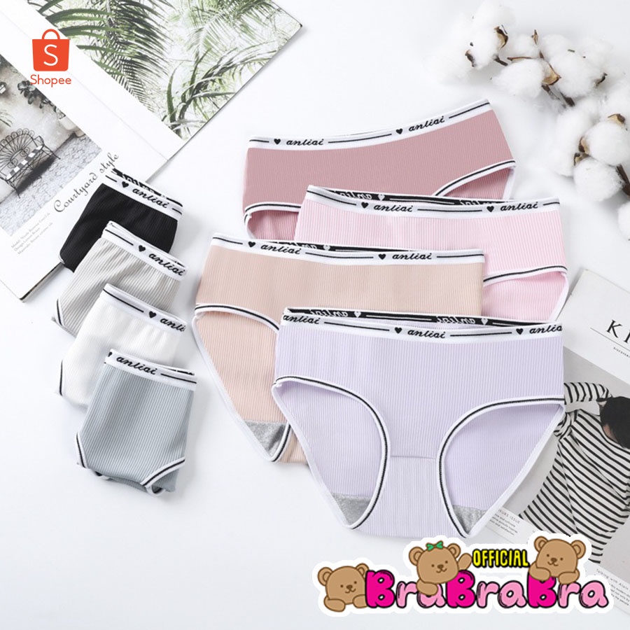𝑩𝒓𝒂𝑩𝒓𝒂𝑩𝒓𝒂 #CLEARANCE ANLIAI กางเกงในผ้า คอตตอน #p-049