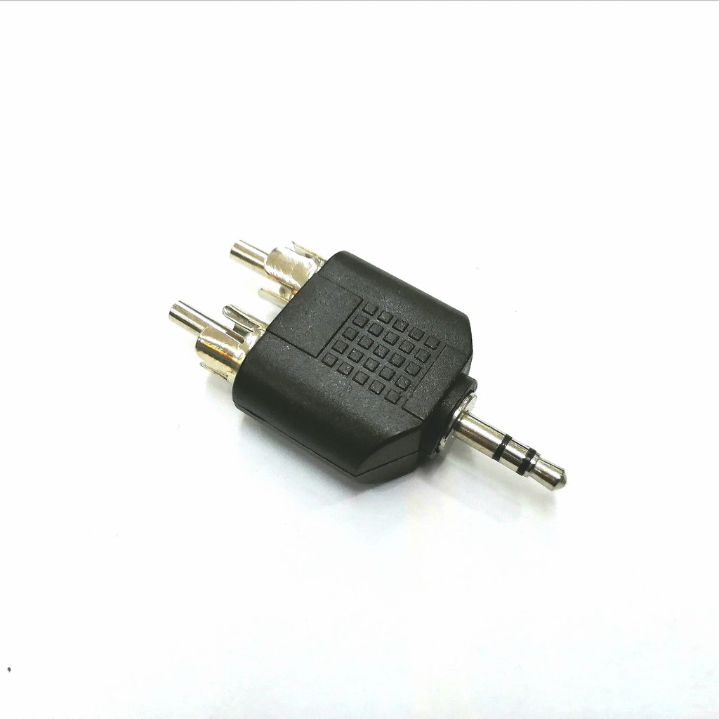 Converter Adapter Jack 3.5mm M Ster To RCA*2 M ตัวแปลงเสียงแจ็ค 3.5มม. Ster ออก RCA*2