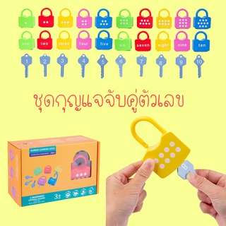 Sweetkiddy ชุดกุญแจจับคู่ตัวเลข 1-10 Number Learning Locks ของเล่นเสริมพัฒนาการ ของเล่น ฝึกตัวเลข