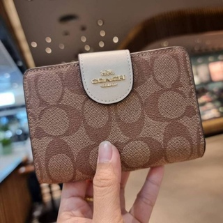 กระเป๋าสตางค์ Coach แท้💯 สีขาว ใบสั้น ผู้หญิง ใส่เงิน กระเป๋าเงิน สวย น่ารัก