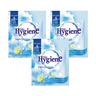 🔥ยอดนิยม!! ไฮยีน ถุงหอม บลู เฟรช ฟ้า 8 กรัม x 3 Hygiene Fabric Fresher Blue Fresh 8 g x 3