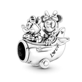 (พร้อมส่ง)*New*Pandora Disney Mickey Mouse &amp; Minnie Mouse Airplane Charm