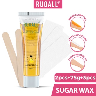 ชุดแว็กซ์กำจัดขน Sugar Wax ไม่เจ็บปวด พร้อมใช้แว็กซ์กำจัดขนที่ไม่มีสารตกค้างที่ใช้ในการกำจัดขน ส่วนส่วนตัวของร่างกาย ใบหน้า ขา