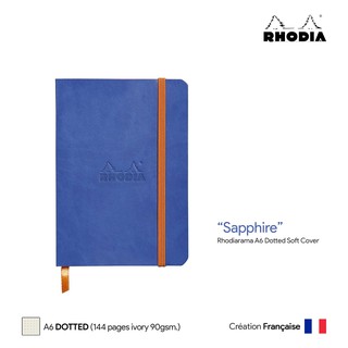 Rhodia Rhodiarama (A6) Dotted Soft Cover (Sapphire) - สมุดโน๊ตปกอ่อน Rhodia ขนาด A6 ลายจุด สีน้ำเงินแซฟไฟร์