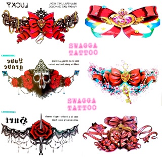 แทททู 4ใบ100บาท รอยสักชั่วคราว ติดอก ติดหน้าอก ติดร่องอก tattoo