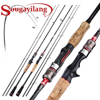 Sougayilang เบ็ดตกปลา 1.8M 2 ส่วนปั่น/หล่อคันเบ็ด 2 ชิ้น Protabe Power M และ ML Fishing Rod Stopper สำหรับตกปลาน้ำจืด/น้ำเค็ม