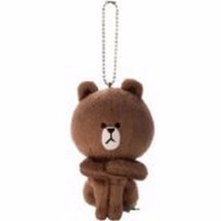 แท้ 100% จากญี่ปุ่น พวงกุญแจ ไลน์ LINE Character Anime Brown BR-7 Plush Doll Ball Chain