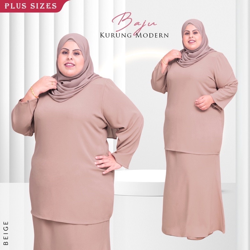 PLUS SIZE BAJU KURUNG PLAIN MODE BY Fatima FASHIONS - V2