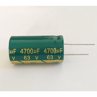 4700uF63Vคาปาซิเตอร์ ขนาด22x40 มม. (ราคาต่อ1 ตัว)เหมาะสำหรับเครื่องเสียง