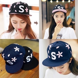 Cap_S ดอกไม้ หมวกเบสบอล หมวกฮิปฮอป ลายปัก ราคาถูก พร้อมส่ง