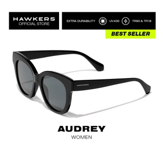 HAWKERS Black AUDREY Sunglasses for Women, femenine. UV400 Protection. Official product designed in Spain 110026