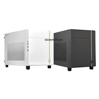 SilverStone SUGO 14, SG14, White, Black Mini-ITX Cube Chassis, Supports 3 Slot Full Length GPUs / ATX PSU Case