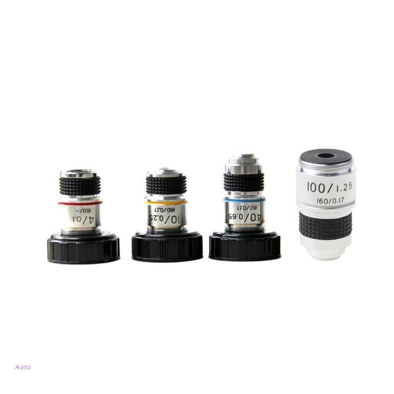 AOTO 4X 10X 40X 100X High Quality Microscope Objective Lens Achromatic Objective Laboratory Biologic