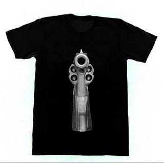 คอลูกเรือเสื้อยืดคอกลม. เสื้อยืดผ้าฝ้าย 100% พิมพ์ลาย Snub Nose Revolver G1 Smith &amp; Wesson 38 สําหรับผู้ชายผ้าฝ้ายแท้