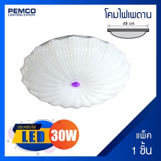 PEMCO โคมไฟเพดานอะคริลิค พร้อมLED 30W(สามแสงในโคมเดียว  DAYLIGHT WAMWHIE COOLWHITE)(แพ็ค 1 ชุด)Z-ACL-202-30W-2S