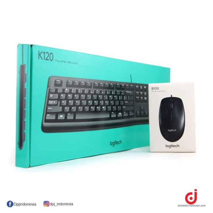 คีย์บอร์ด LOGITECH K120 และ LOGITECH MOUSE B100