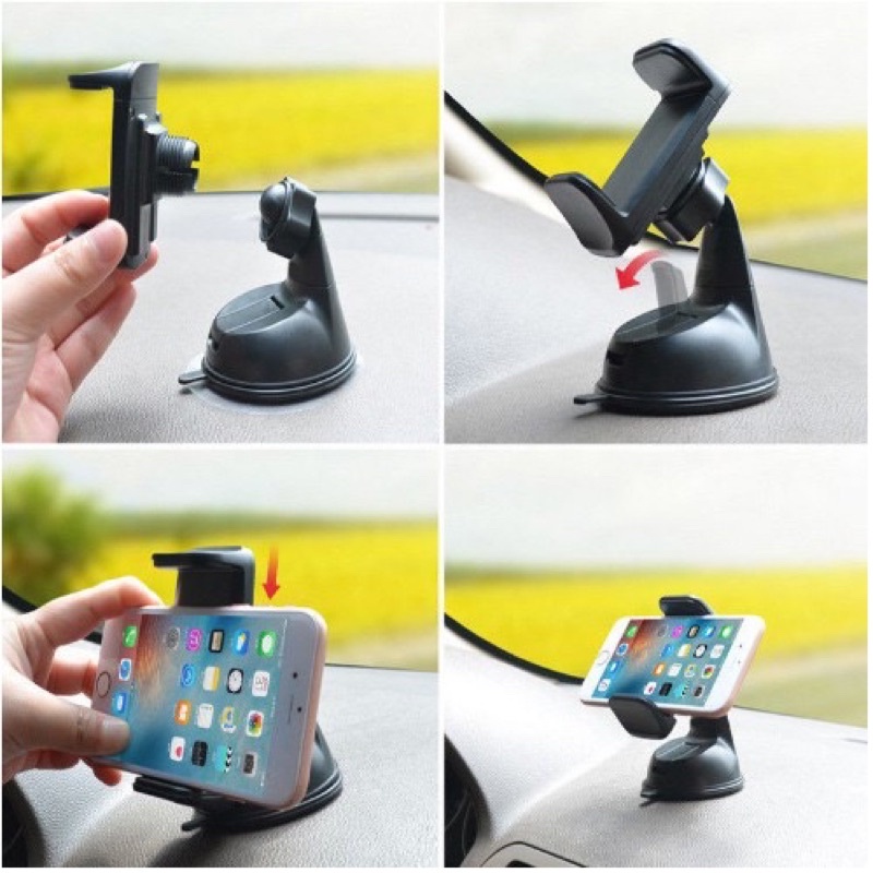 Car phone Holderที่ยึดโทรศัพท์มือถือในรถยนต์ ที่ตั้งมือถือในรถ แท่นจับมือถือในรถ แบบติดดูดกระจก บนคอนโซลรถ