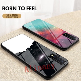 เคสแข็ง Vivo Y12A ฝาครอบกรณี Tempered Glass Casing Vivo Y12A Y12s Y20 Y20s Y20sG เคสโทรศัพท์ Back Cover