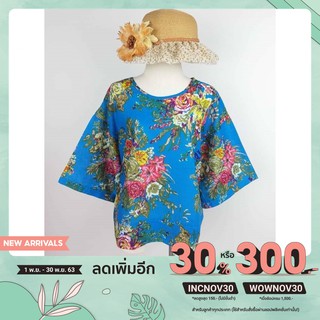 เสื้อผ้าฝ้ายแท้100% เเขนสามส่วน เนื้อผ้านุ่มใส่สบาย ไม่ระคายเคืองผิว