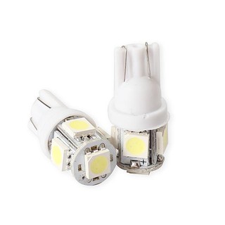 ★ หลอดไฟท้ายรถยนต์ T 10 5050 5smd LED สีขาว 2 ชิ้น