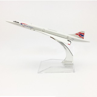 โมเดลเครื่องบิน BRITISH AIRWAYS CONCORDE (16 cm) ทำด้วยเหล็ก สวย งานละเอียด - ของขวัญ ของเล่น ตั้งโชว์เสริมฮวงจุ้ย