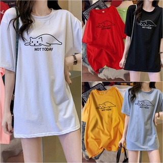 เสื้อยืด Oversize ผ้าCotton 100% แฟชั่นสไตล์เกาหลี T-Shirt โอเวอร์ไซส์ สกรีนลายสวยงาม พร้อมส่ง