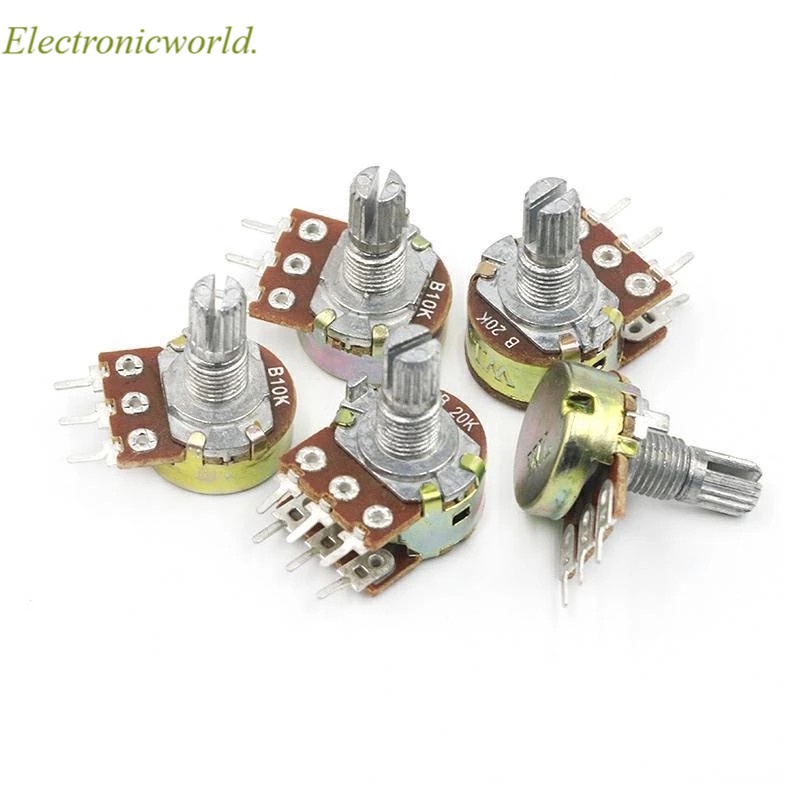 5pcs WH148 3pin 6pin 15 มม.B1K B2K B5K B10K B20K B50K B100K B250K B500K B1M Potentiometer 1K 2K 5K 1