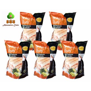 Kaew Crispy Rolls Snack Grill-Roasted Durian flavoured 100 grams 5 sachets พลอย ทองม้วนรสทุเรียน 100 กรัม 5 ถุง