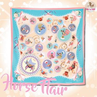 Kiss me doll ผ้าพันคอไหมญี่ปุ่น Horse Flair  สีเหลือง